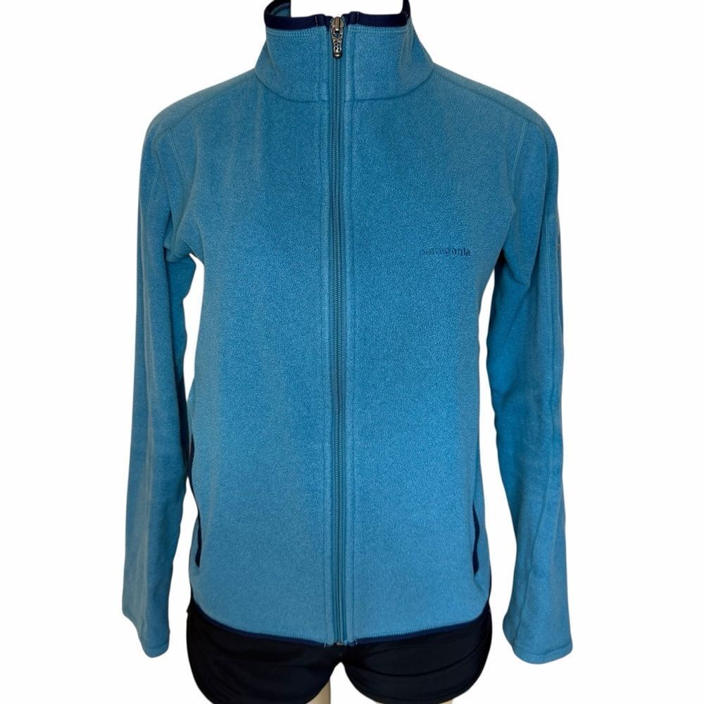 Patagonia Full Zip Fleece Jacket blue mock neck women’s small